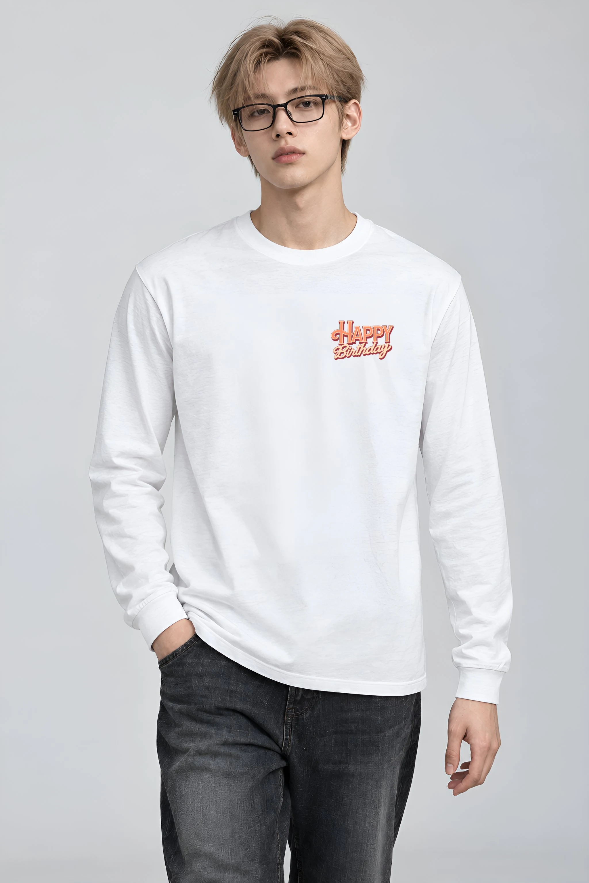 "Happy Birthday Bear" Unisex Longsleeve T-shirt