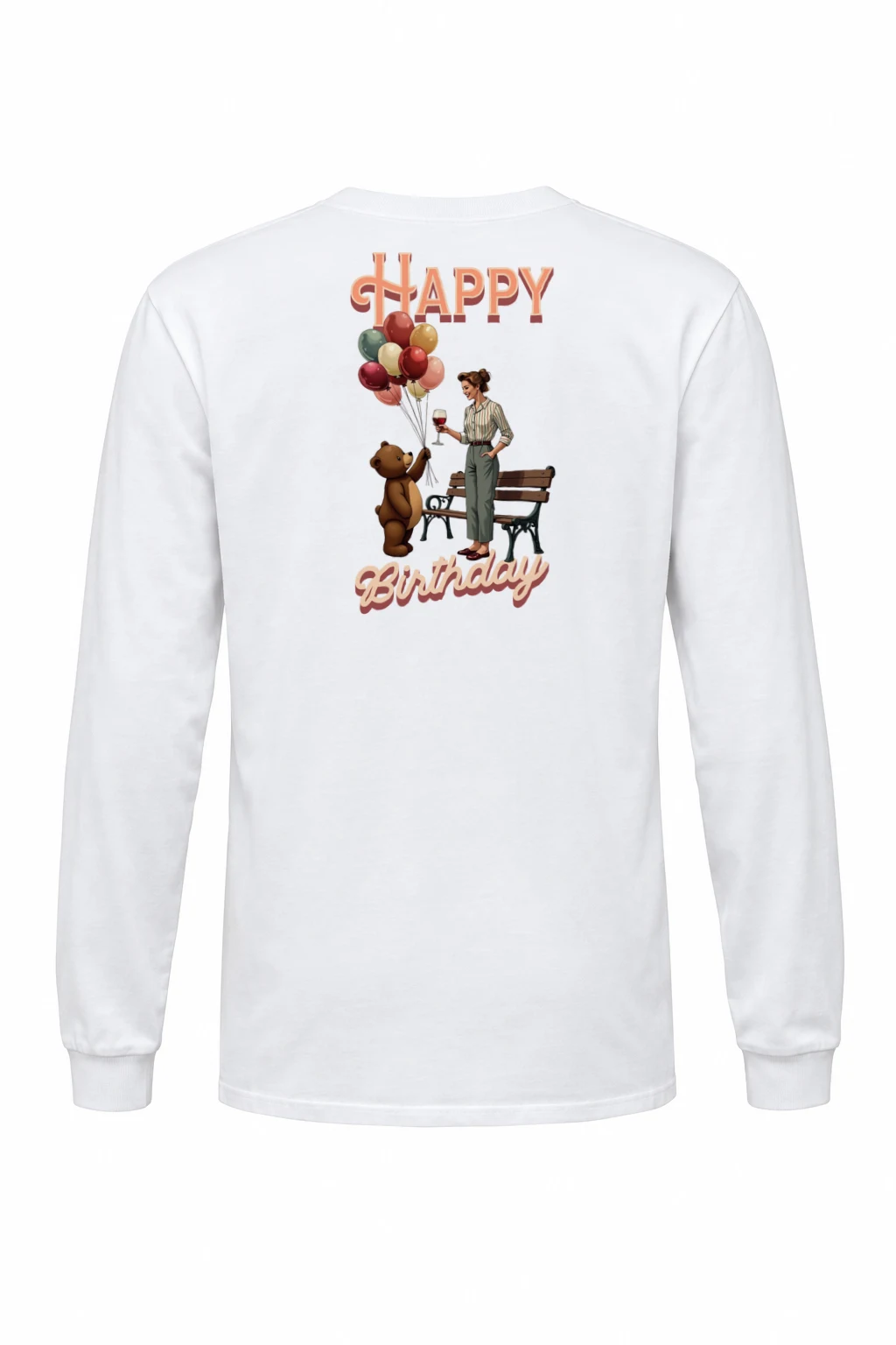 "Happy Birthday Bear" Unisex Longsleeve T-shirt | Gildan 2400