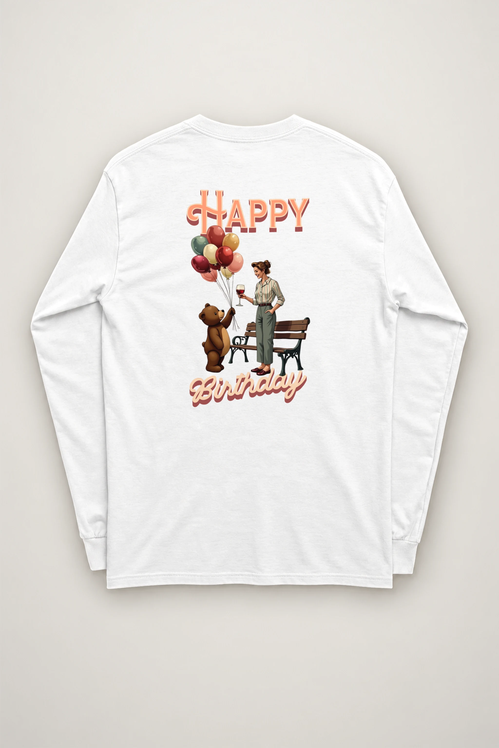 "Happy Birthday Bear" Unisex Longsleeve T-shirt