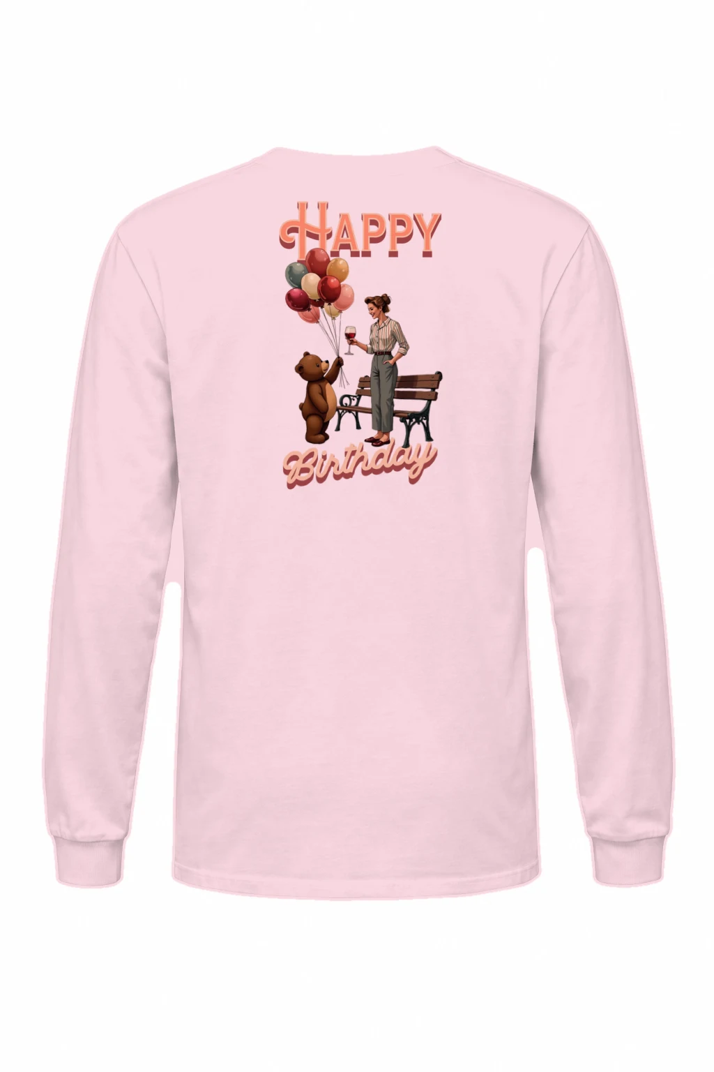 "Happy Birthday Bear" Unisex Longsleeve T-shirt | Gildan 2400