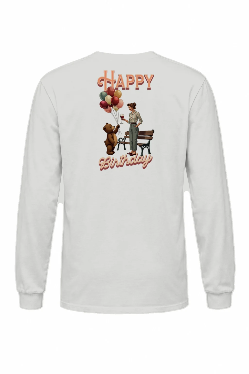 "Happy Birthday Bear" Unisex Longsleeve T-shirt | Gildan 2400