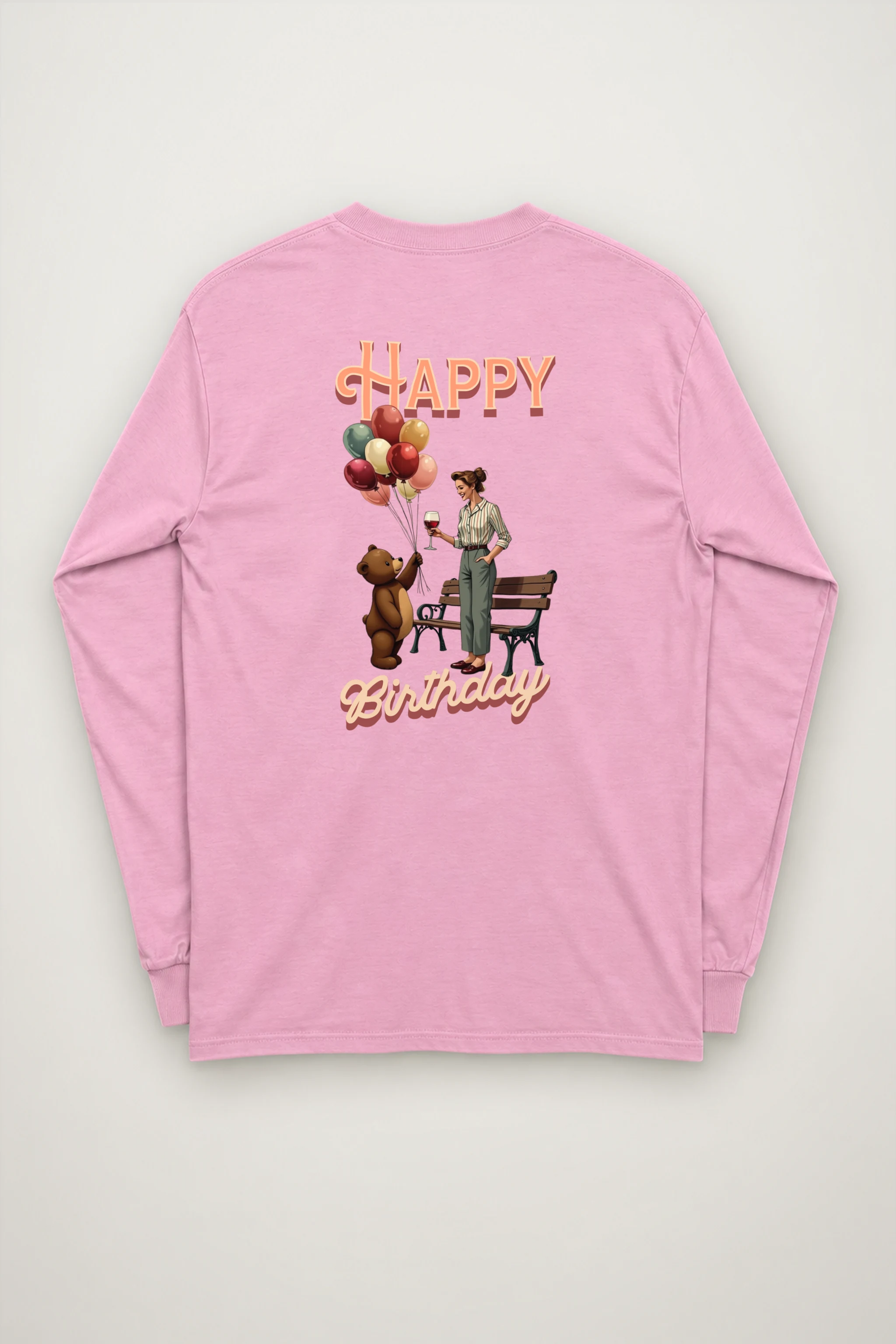 "Happy Birthday Bear" Unisex Longsleeve T-shirt