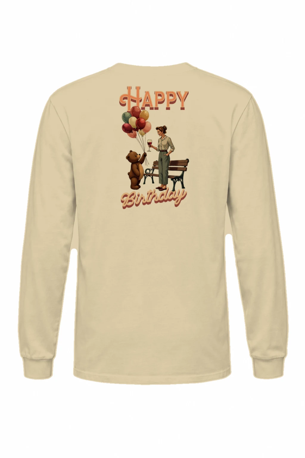 "Happy Birthday Bear" Unisex Longsleeve T-shirt | Gildan 2400