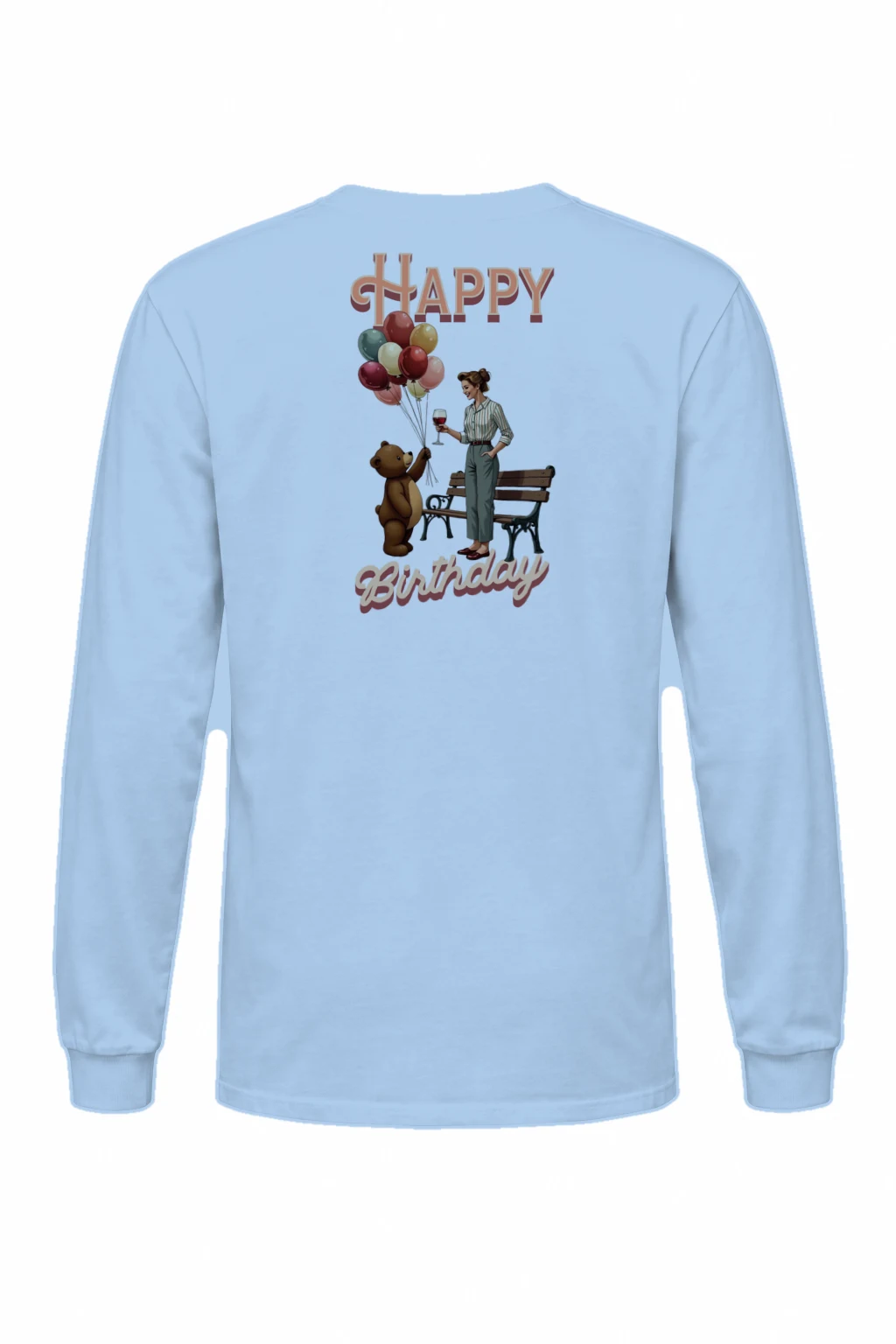 "Happy Birthday Bear" Unisex Longsleeve T-shirt | Gildan 2400