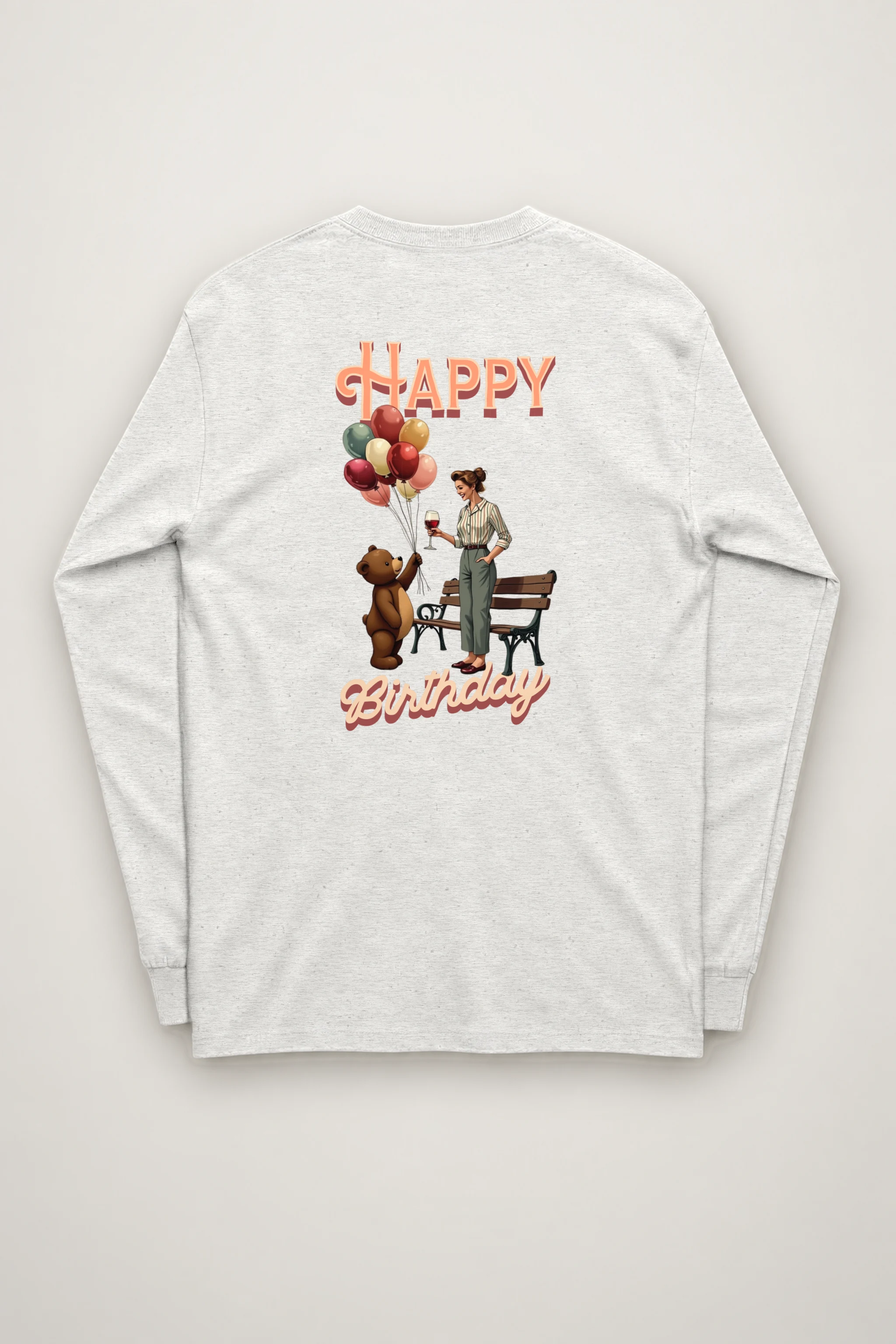 "Happy Birthday Bear" Unisex Longsleeve T-shirt