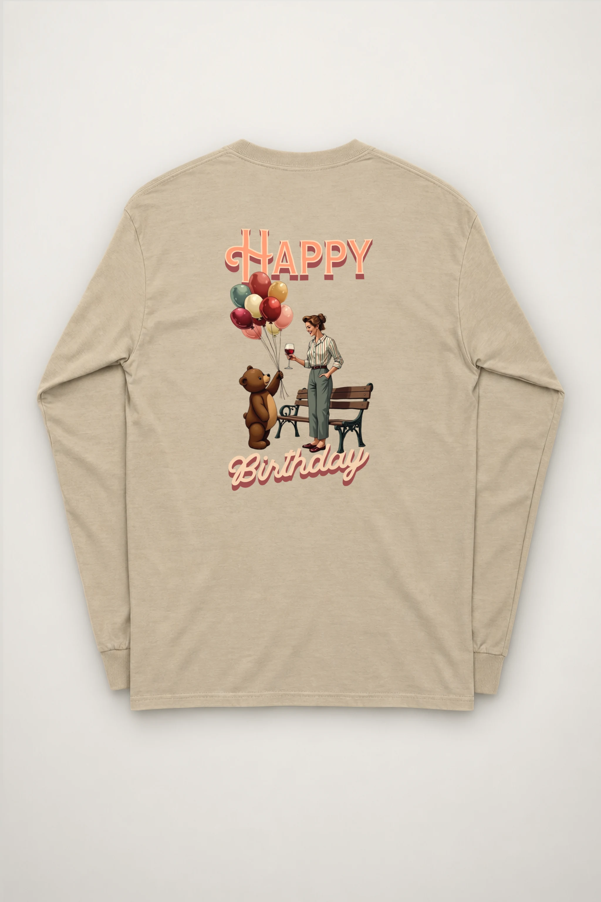 "Happy Birthday Bear" Unisex Longsleeve T-shirt