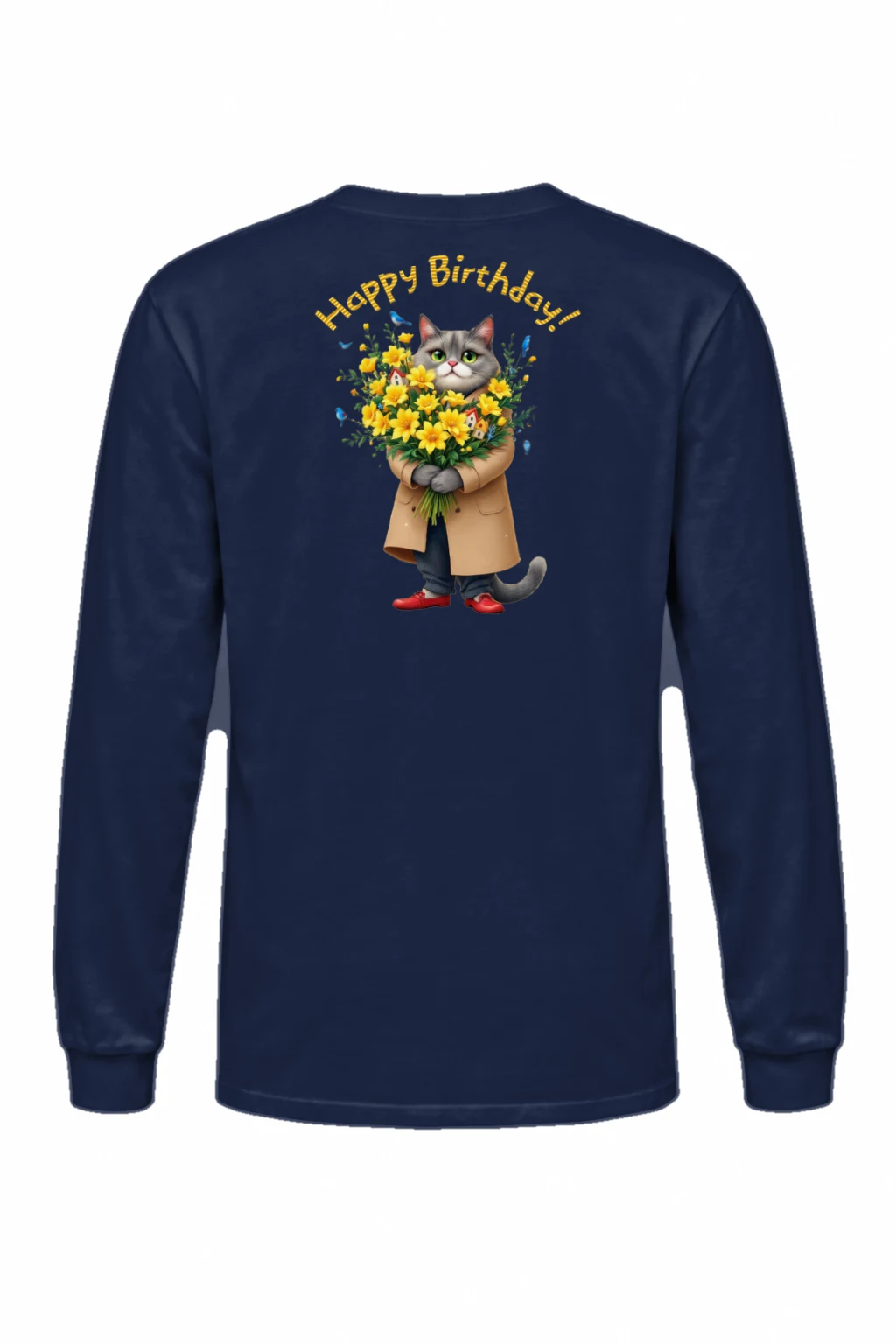 "Happy Birthday Cat" Unisex Longsleeve T-shirt | Gildan 2400