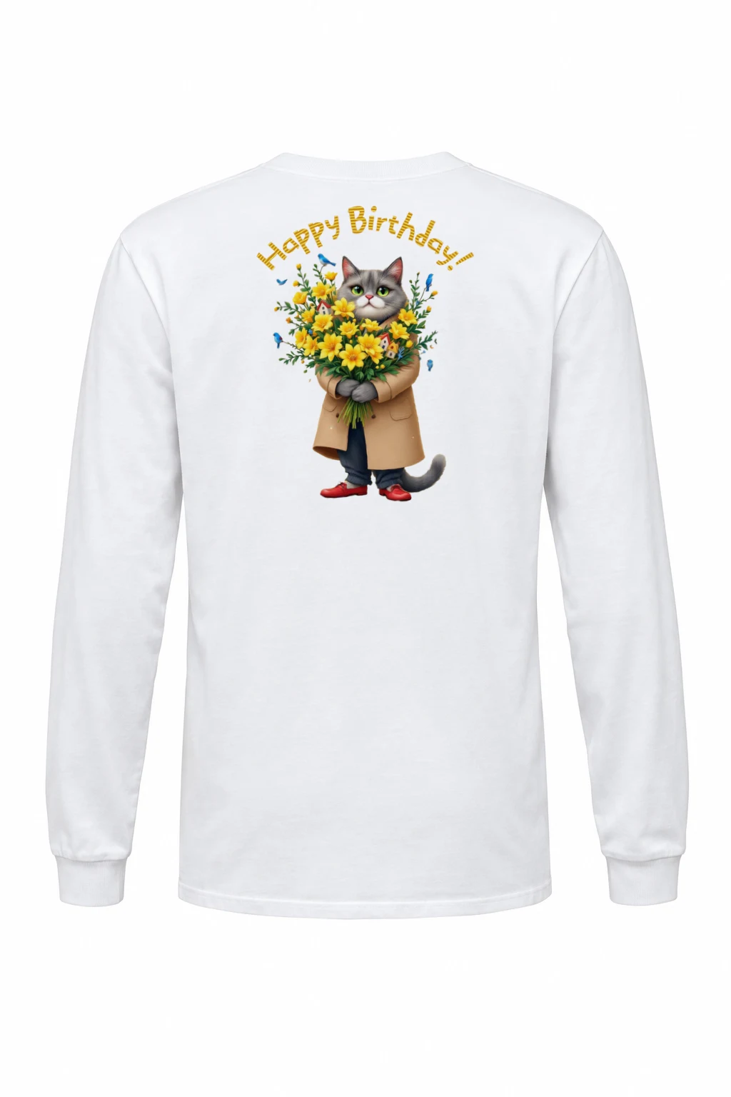 "Happy Birthday Cat" Unisex Longsleeve T-shirt | Gildan 2400