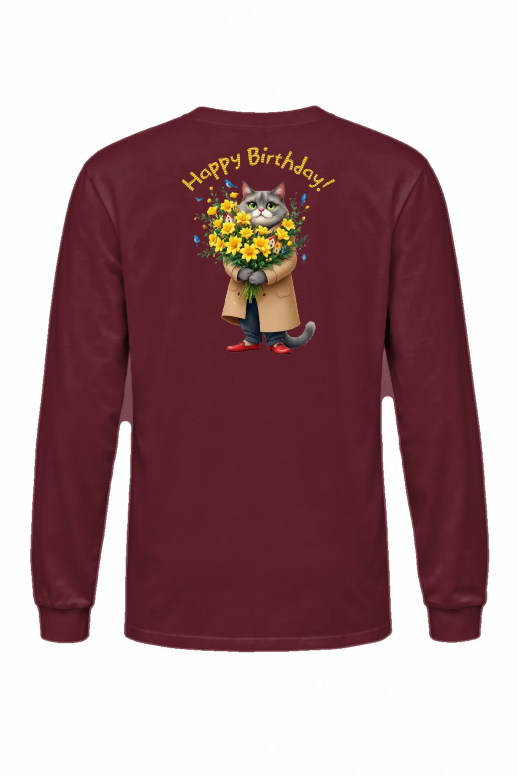 "Happy Birthday Cat" Unisex Longsleeve T-shirt | Gildan 2400