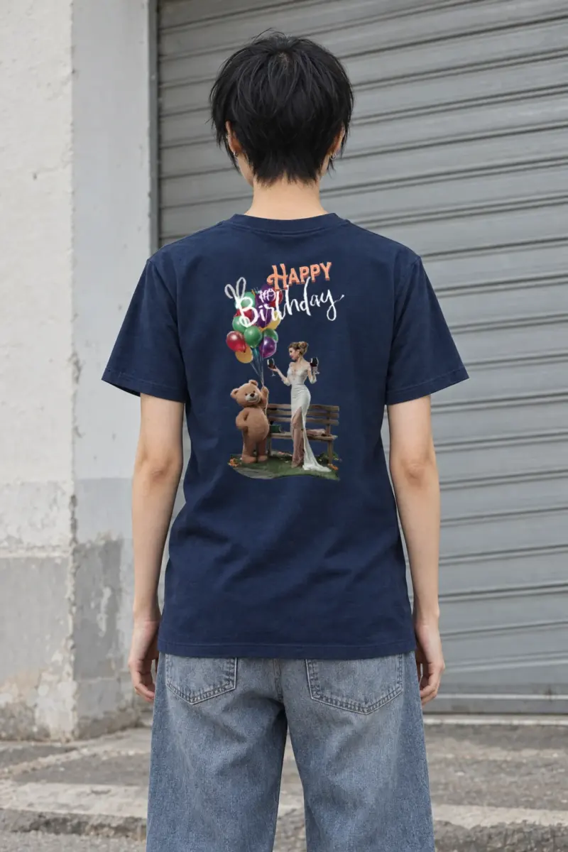 "Happy Birthday Collage" Heavyweight Unisex Crewneck T-shirt | Gildan 5000