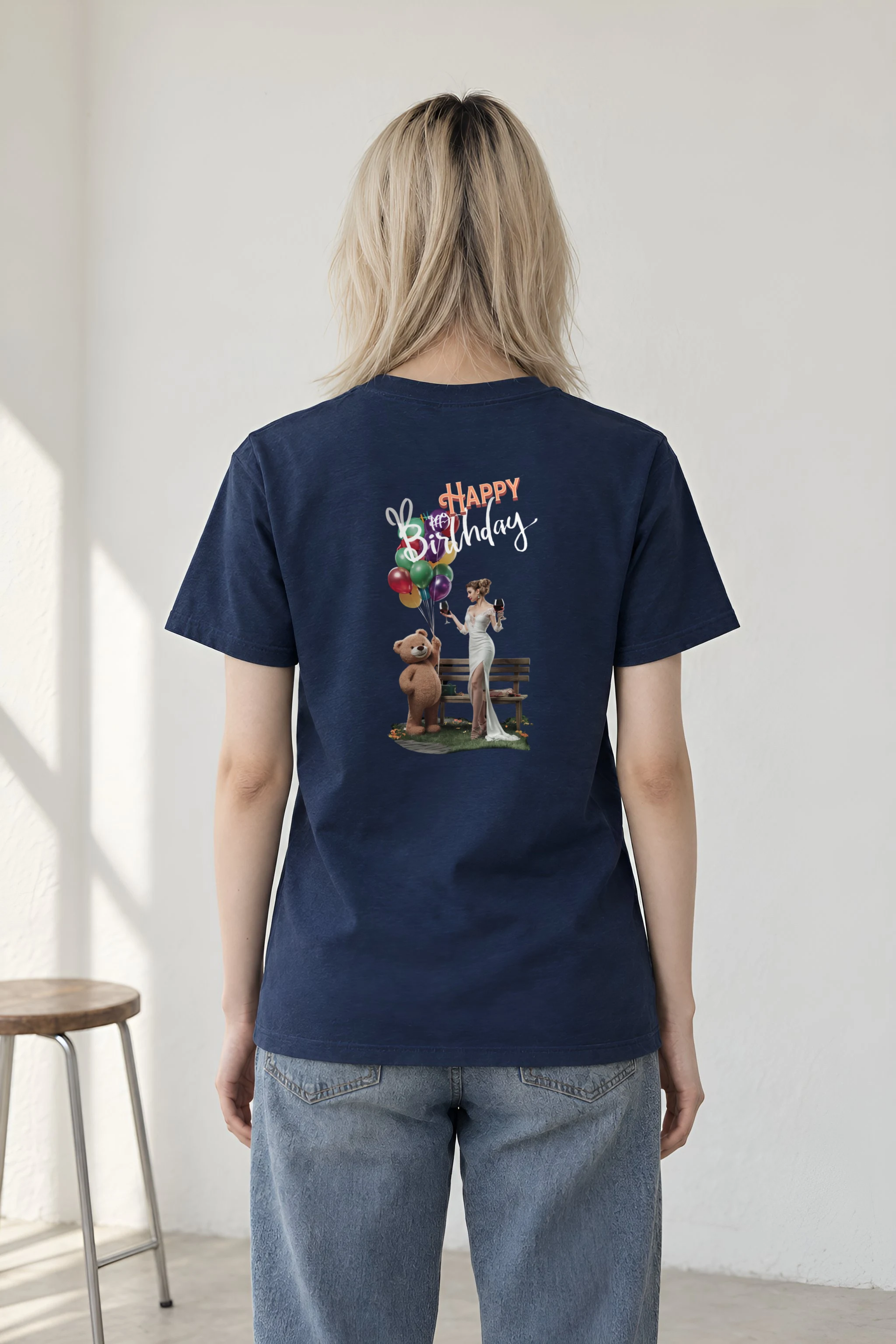 "Happy Birthday Collage" Heavyweight Unisex Crewneck T-shirt