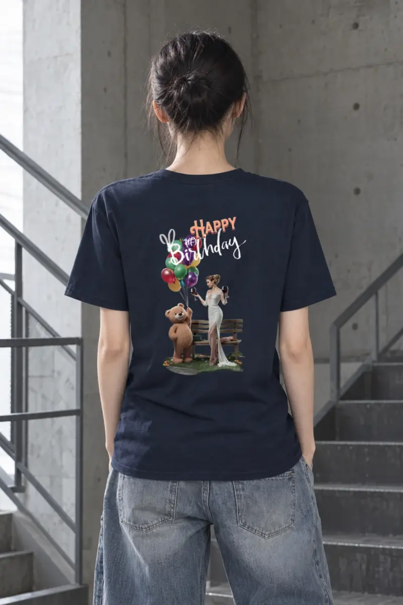 "Happy Birthday Collage" Heavyweight Unisex Crewneck T-shirt