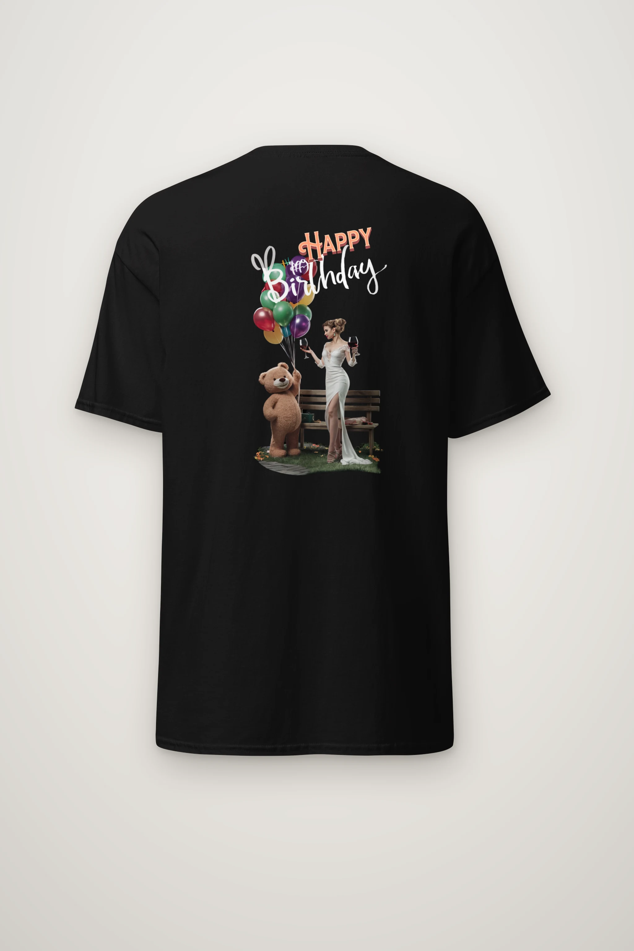 "Happy Birthday Collage" Heavyweight Unisex Crewneck T-shirt