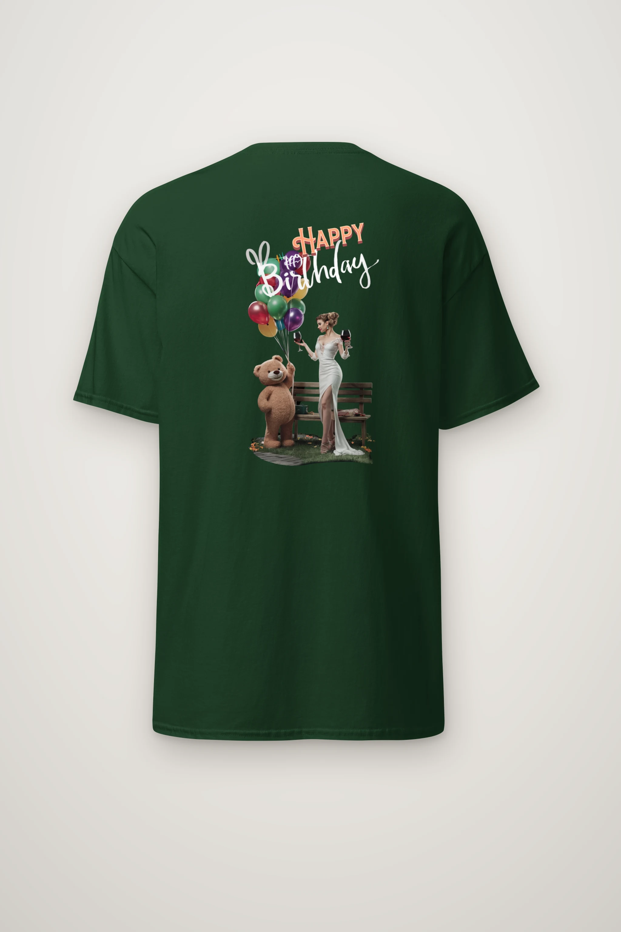 "Happy Birthday Collage" Heavyweight Unisex Crewneck T-shirt