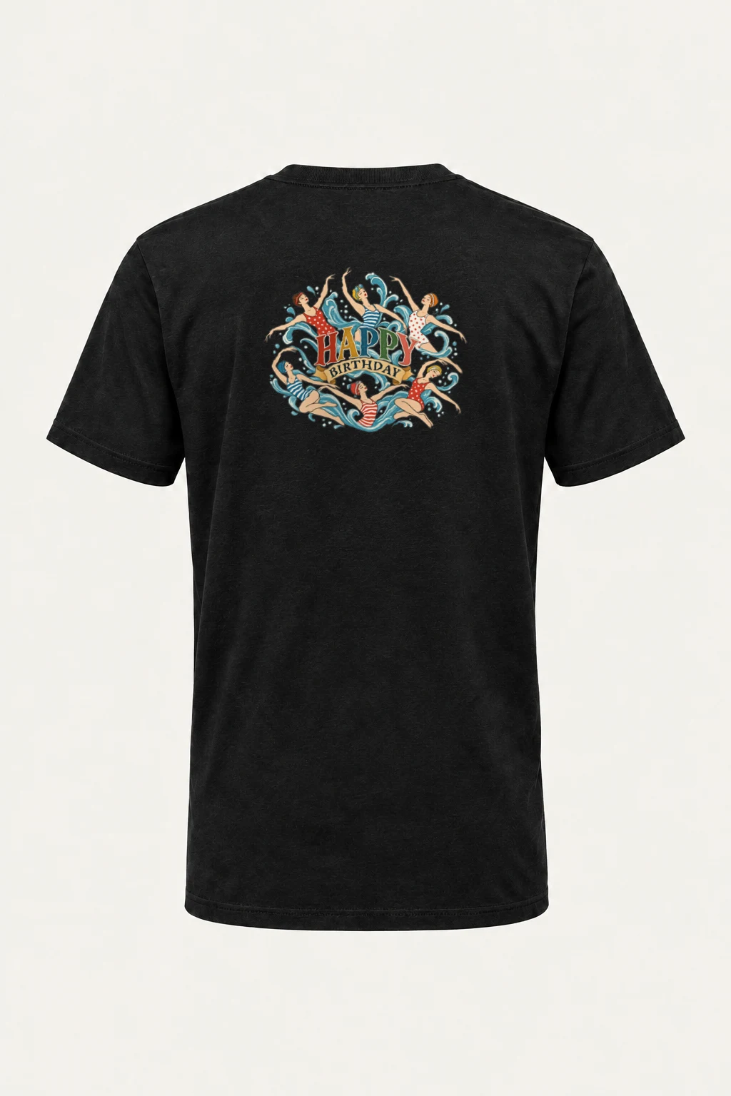 "Happy Birthday Swimmers" Heavyweight Unisex Crewneck T-shirt | Gildan 5000