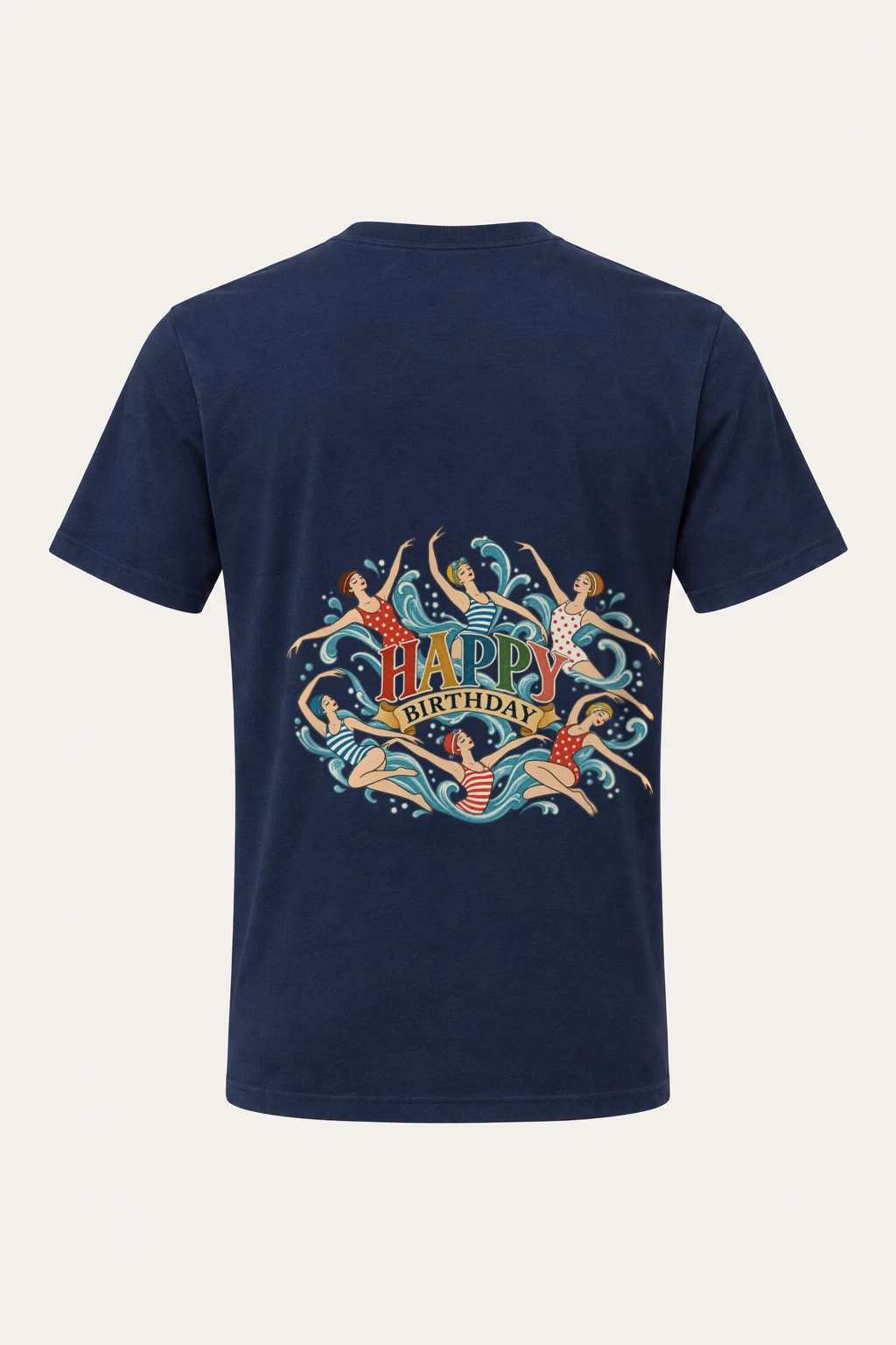 "Happy Birthday Swimmers" Heavyweight Unisex Crewneck T-shirt | Gildan 5000