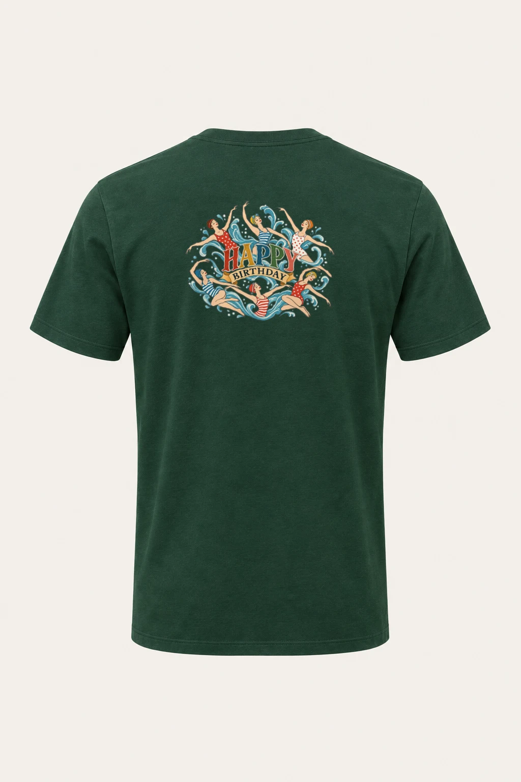 "Happy Birthday Swimmers" Heavyweight Unisex Crewneck T-shirt | Gildan 5000