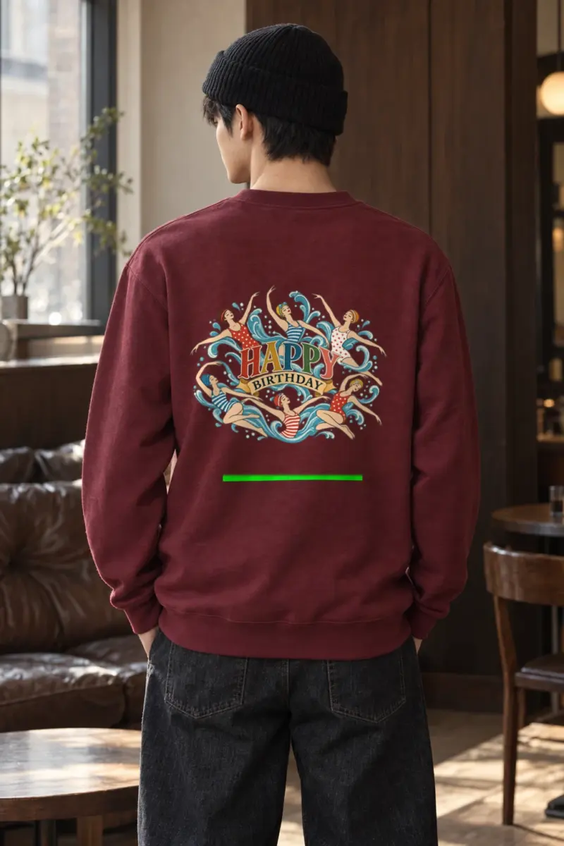 "Happy Birthday Waves" Heavy Blend Unisex Crewneck Sweatshirt | Gildan 18000