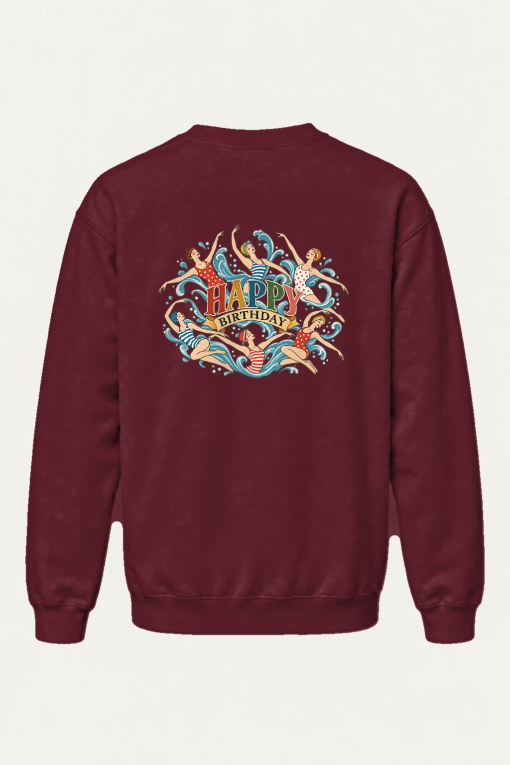 "Happy Birthday Waves" Heavy Blend Unisex Crewneck Sweatshirt | Gildan 18000