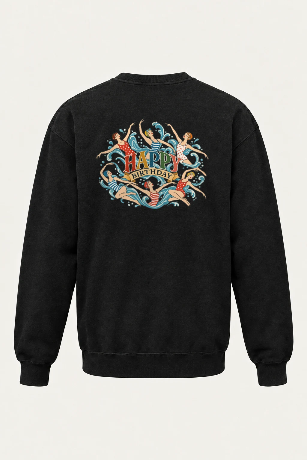 "Happy Birthday Waves" Heavy Blend Unisex Crewneck Sweatshirt | Gildan 18000