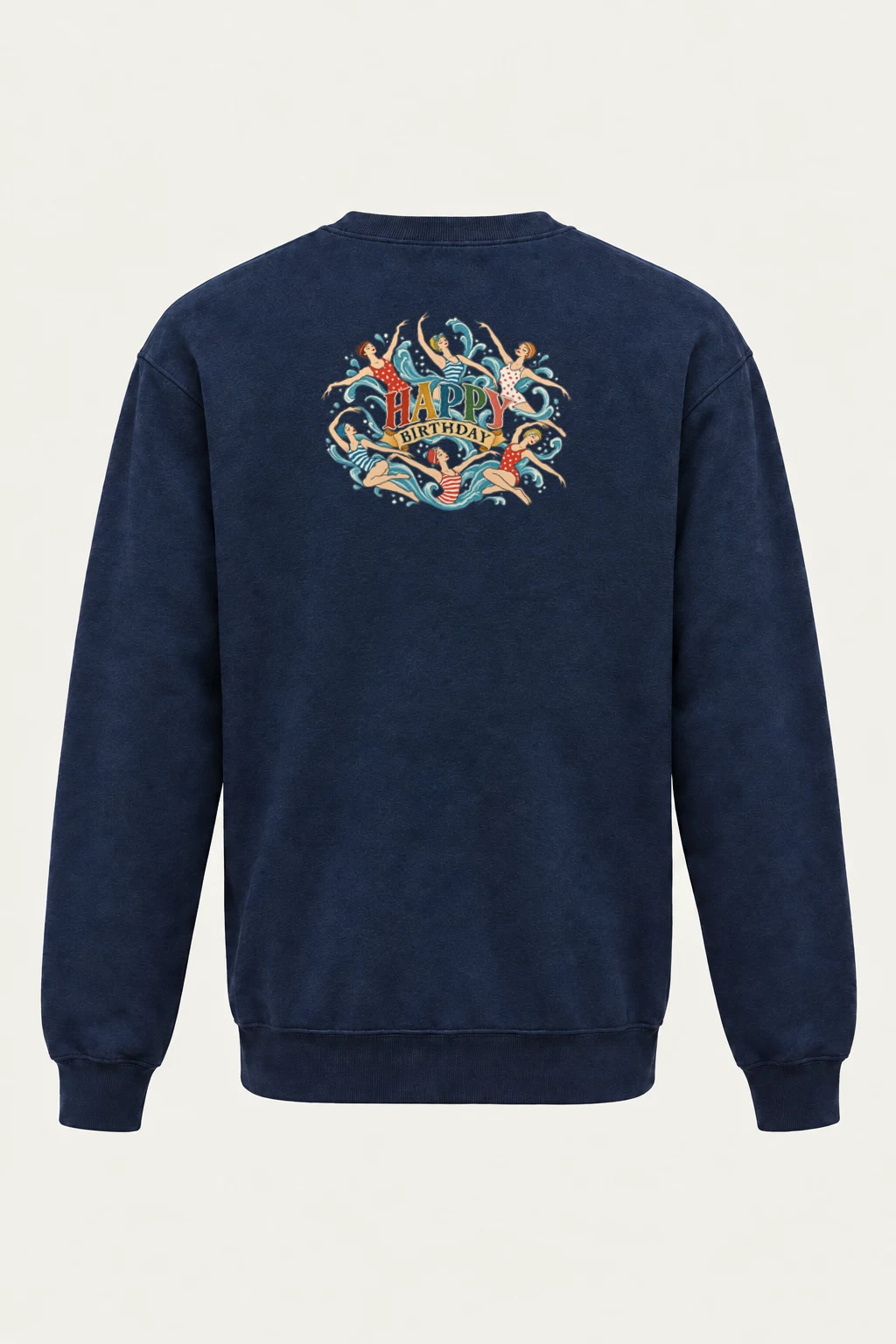 "Happy Birthday Waves" Heavy Blend Unisex Crewneck Sweatshirt | Gildan 18000