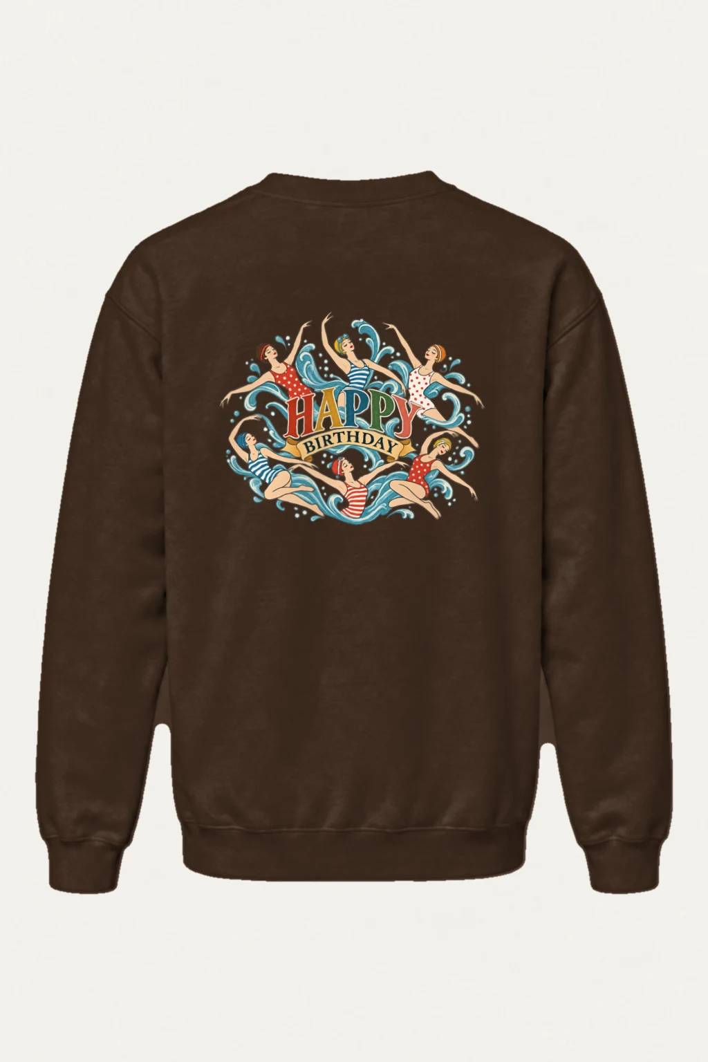 "Happy Birthday Waves" Heavy Blend Unisex Crewneck Sweatshirt | Gildan 18000
