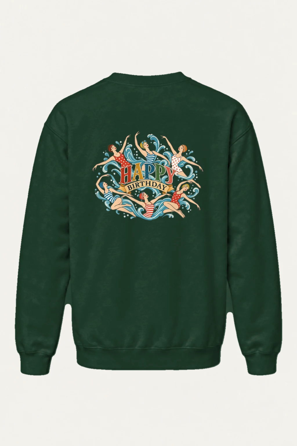 "Happy Birthday Waves" Heavy Blend Unisex Crewneck Sweatshirt | Gildan 18000