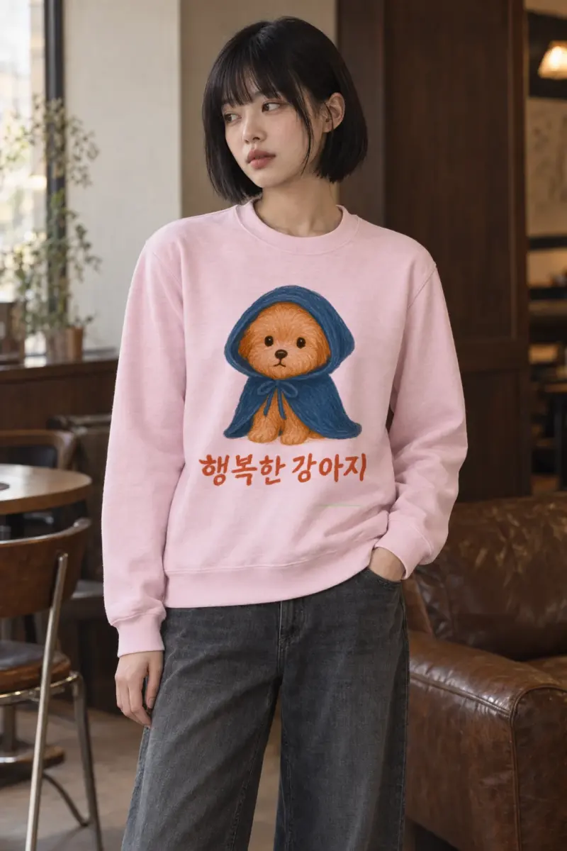 "Happy Puppy" Heavy Blend Unisex Crewneck Sweatshirt | Gildan 18000