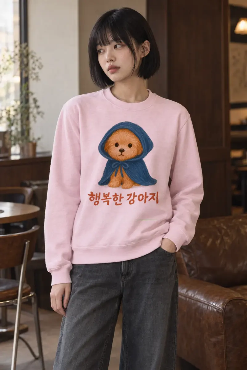 "Happy Puppy" Heavy Blend Unisex Crewneck Sweatshirt