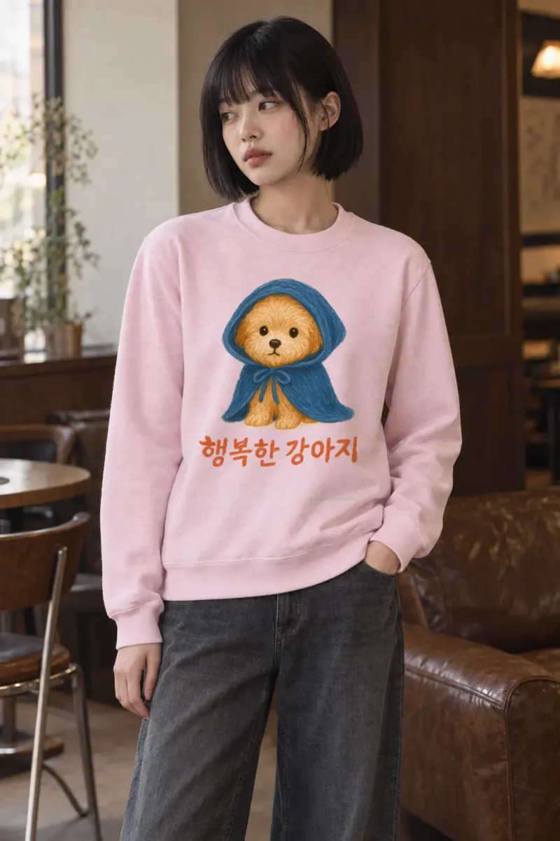 "Happy Puppy" Heavy Blend Unisex Crewneck Sweatshirt
