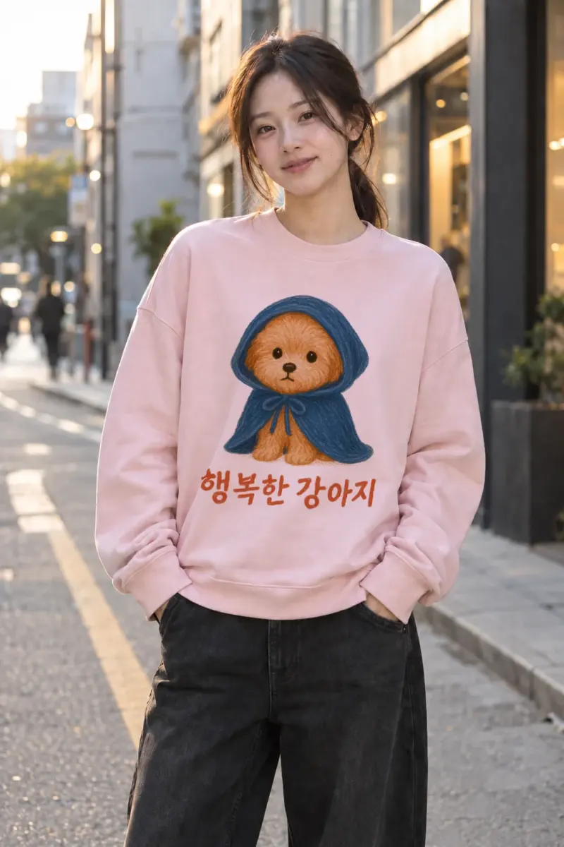 "Happy Puppy" Heavy Blend Unisex Crewneck Sweatshirt | Gildan 18000