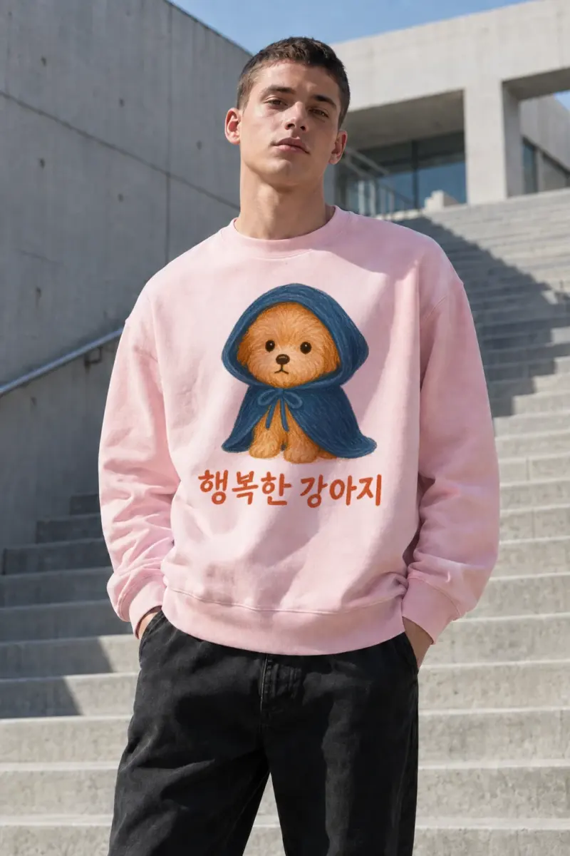 "Happy Puppy" Heavy Blend Unisex Crewneck Sweatshirt | Gildan 18000