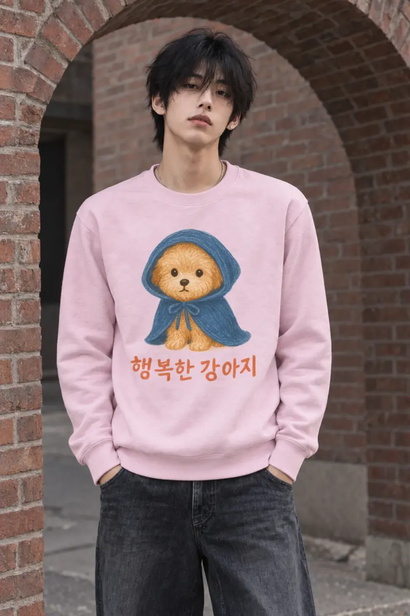 "Happy Puppy" Heavy Blend Unisex Crewneck Sweatshirt