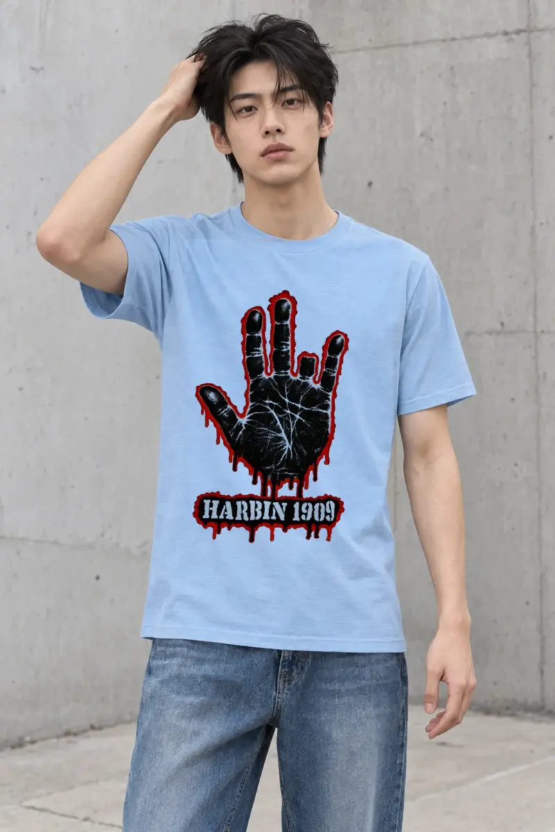 "Harbin 1909 Handprint" Heavyweight Unisex Crewneck T-shirt