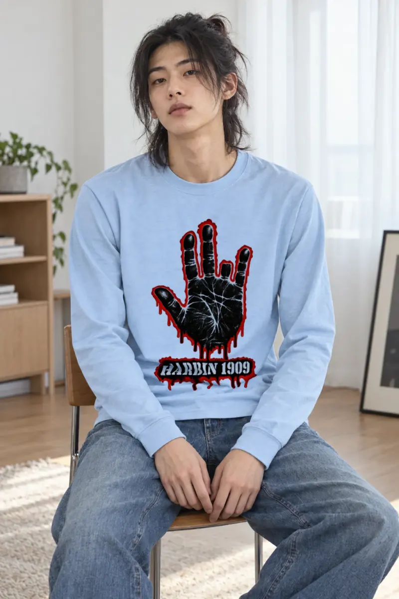 "Harbin 1909 Handprint" Unisex Longsleeve T-shirt | Gildan 2400