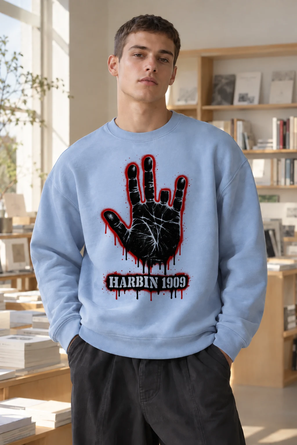 "Harbin 1909 Palm" Heavy Blend Unisex Crewneck Sweatshirt | Gildan 18000