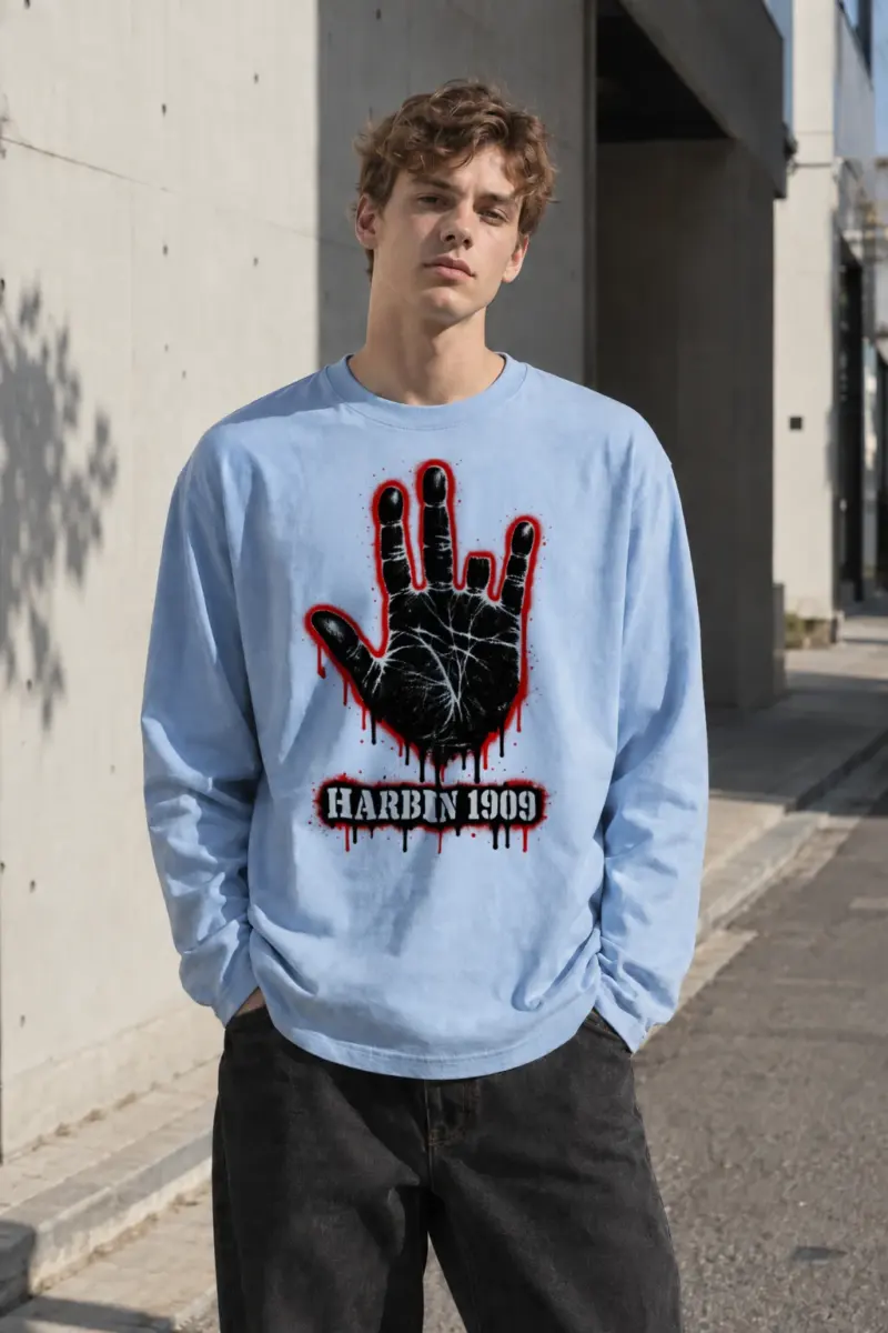 “Harbin 1909 Palm” Unisex Longsleeve T-shirt | Gildan 2400