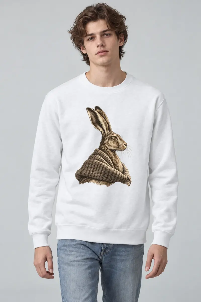"Hare In Winter Wool" Heavy Blend Unisex Crewneck Sweatshirt