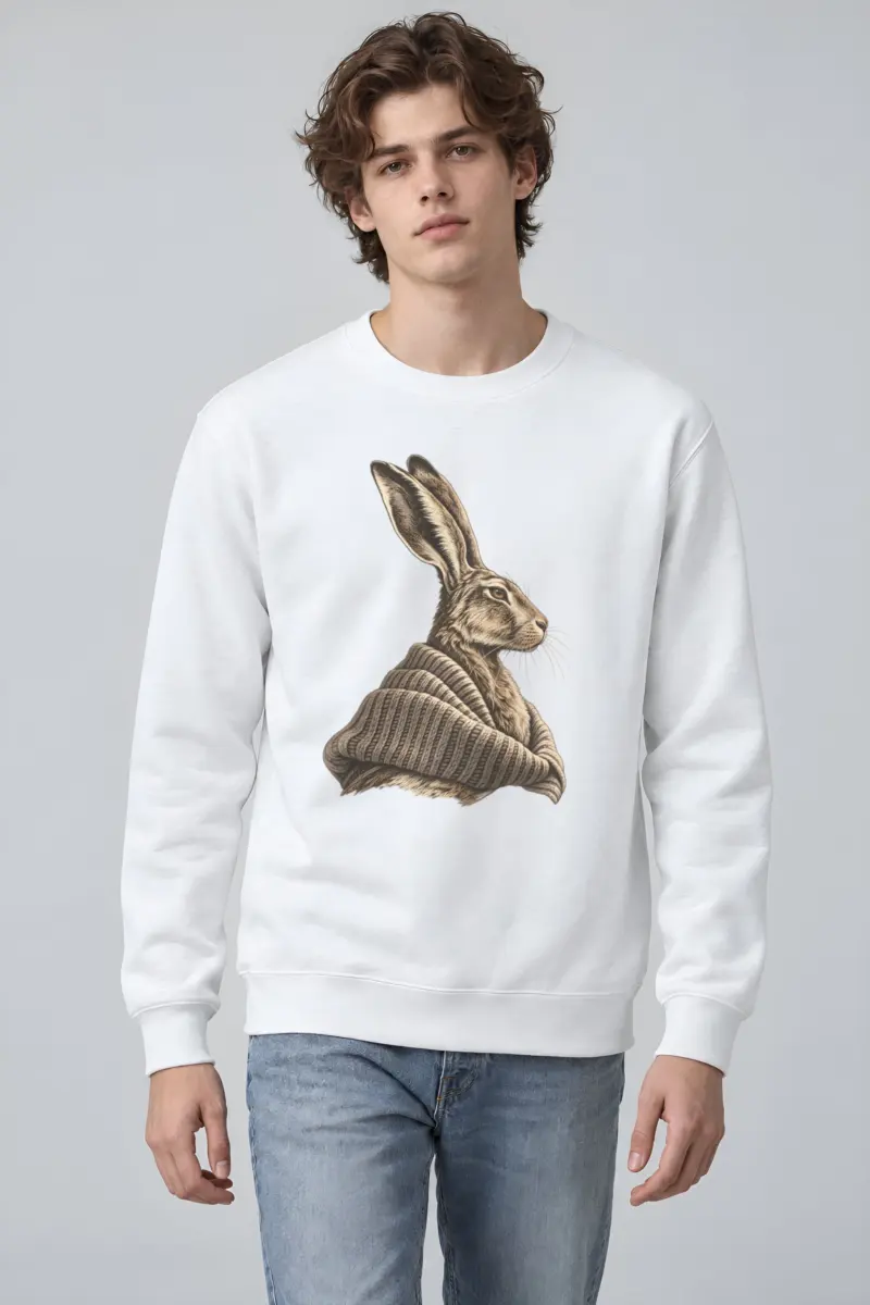 "Hare In Winter Wool" Heavy Blend Unisex Crewneck Sweatshirt