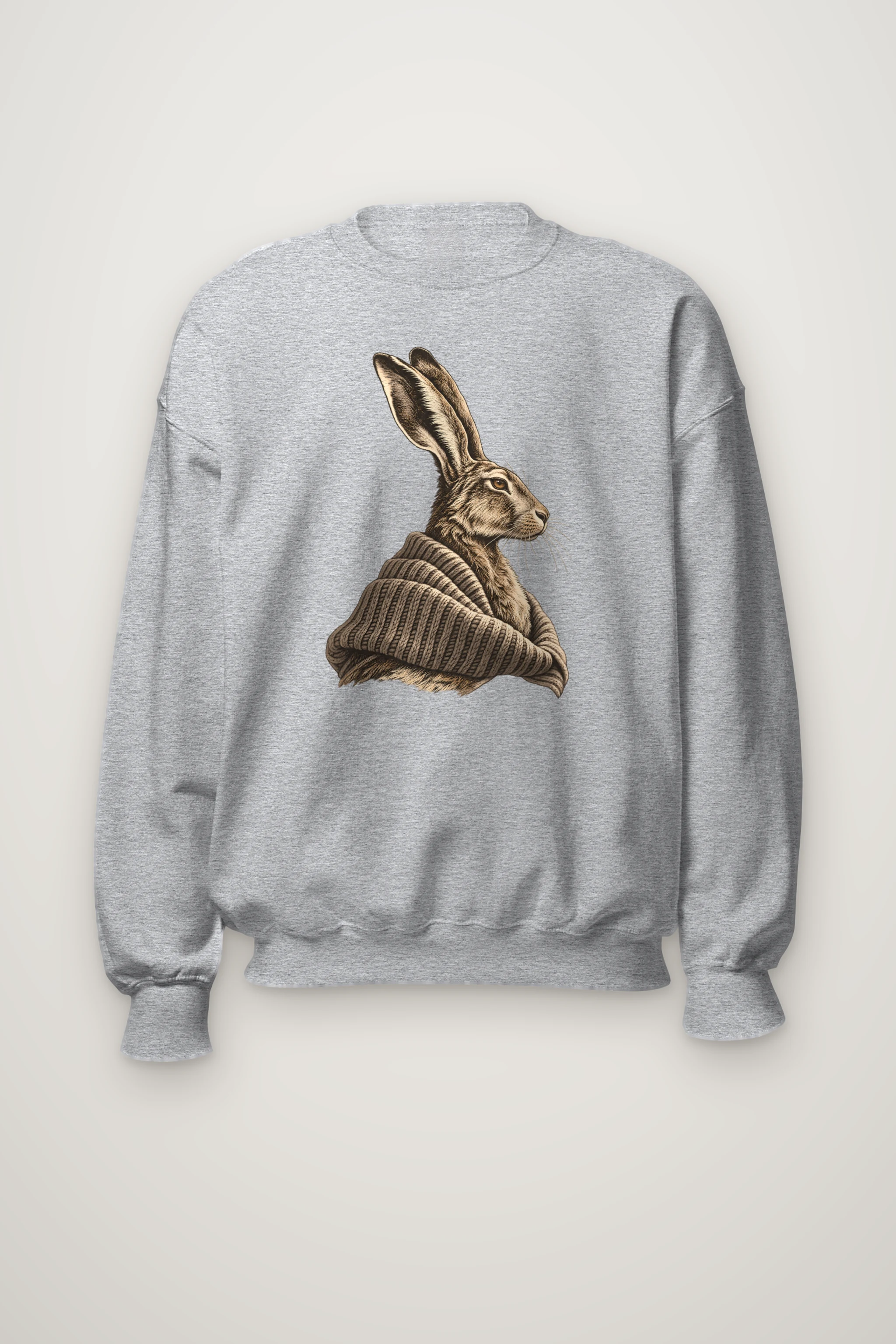 "Hare In Winter Wool" Heavy Blend Unisex Crewneck Sweatshirt