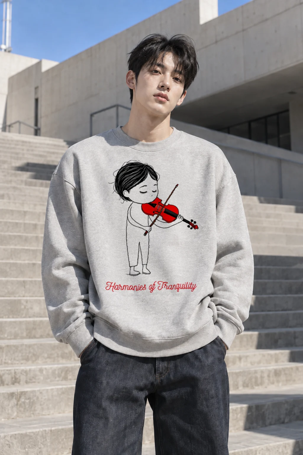 "Harmonies Of Tranquility" Heavy Blend Unisex Crewneck Sweatshirt | Gildan 18000