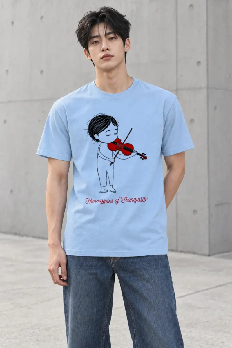 "Harmonies of Tranquility" Heavyweight Unisex Crewneck T-shirt | Gildan 5000