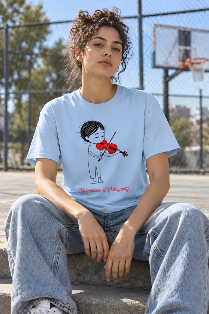 "Harmonies of Tranquility" Heavyweight Unisex Crewneck T-shirt