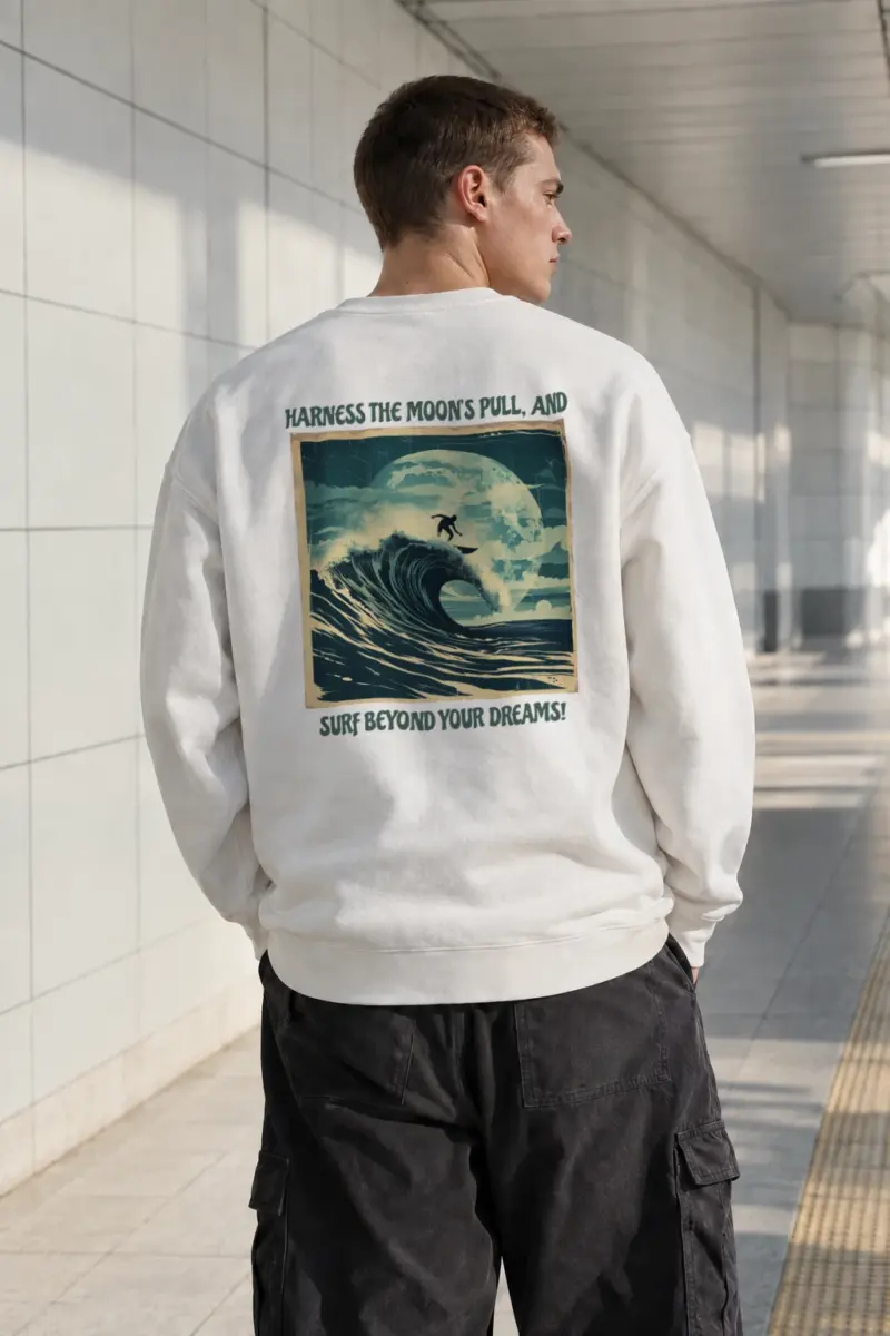 “Harness The Moon’s Pull” Heavy Blend Unisex Crewneck Sweatshirt | Gildan 18000