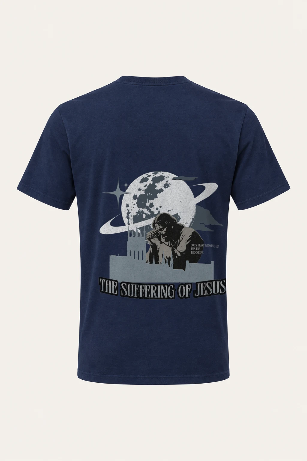 "Haunted Jesus Prayer" Heavyweight Unisex Crewneck T-shirt | Gildan 5000
