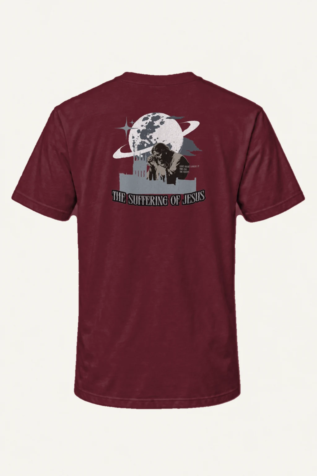 "Haunted Jesus Prayer" Heavyweight Unisex Crewneck T-shirt | Gildan 5000