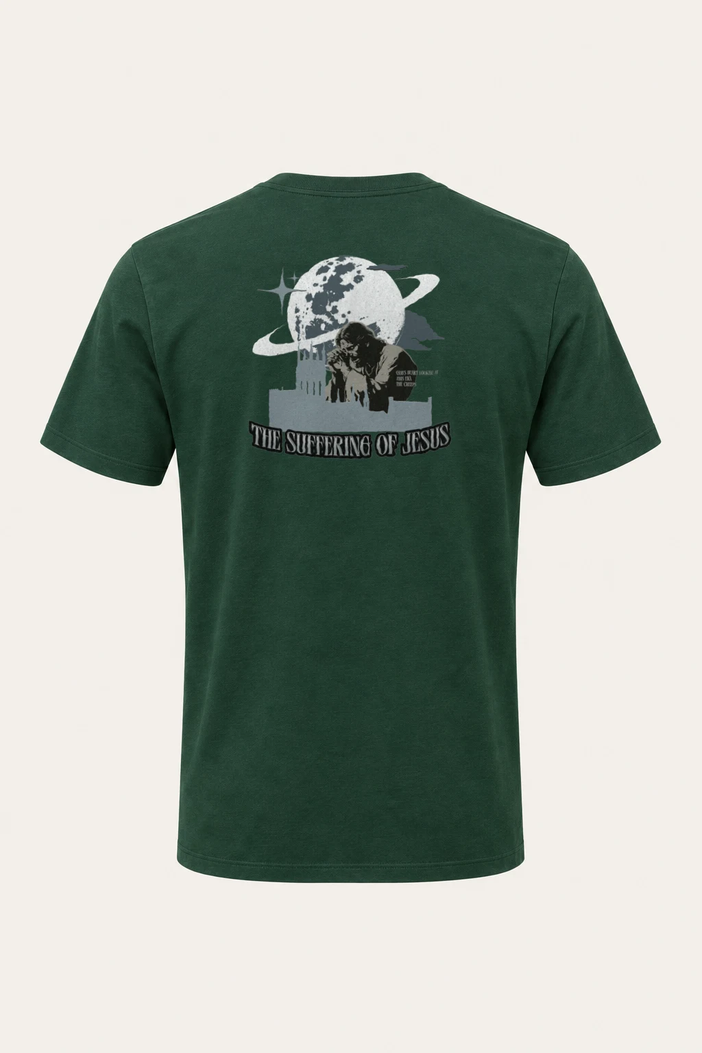 "Haunted Jesus Prayer" Heavyweight Unisex Crewneck T-shirt | Gildan 5000