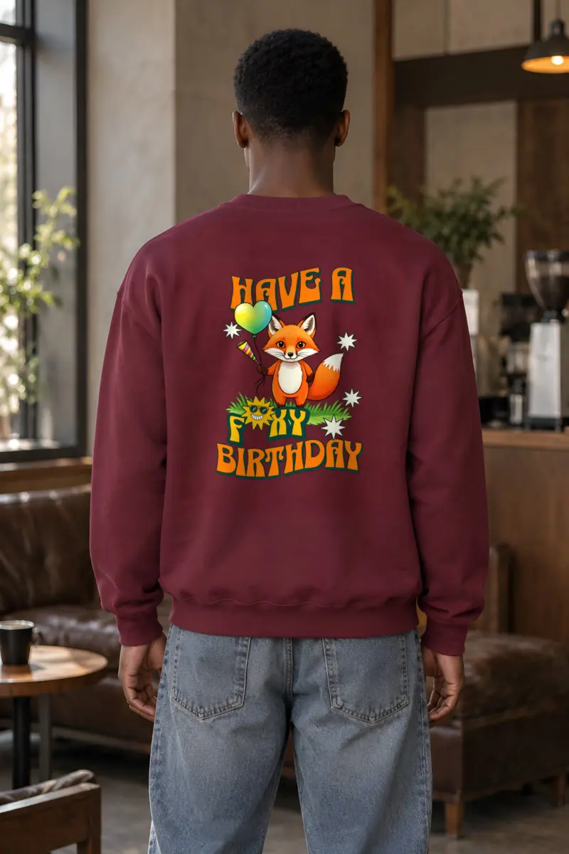 "Have A Foxy Birthday" Heavy Blend Unisex Crewneck Sweatshirt