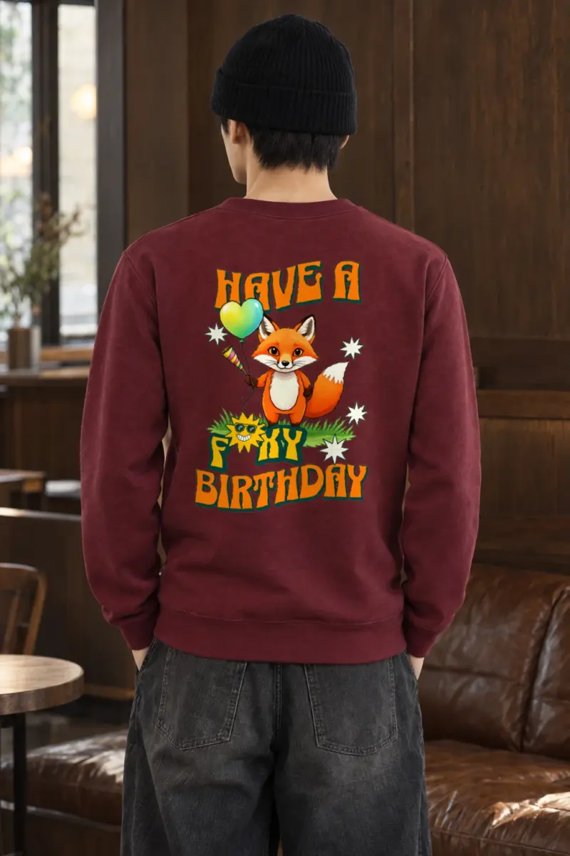 "Have A Foxy Birthday" Heavy Blend Unisex Crewneck Sweatshirt