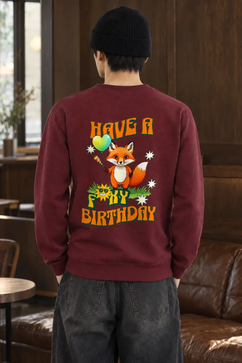 "Have A Foxy Birthday" Heavy Blend Unisex Crewneck Sweatshirt